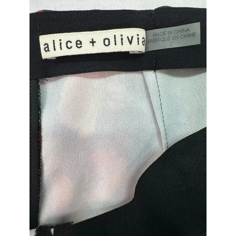 Alice + Olivia RMP Bootcut Pants Timeless Blossom Floral Mid Rise Size 0 - Picture 7 of 15